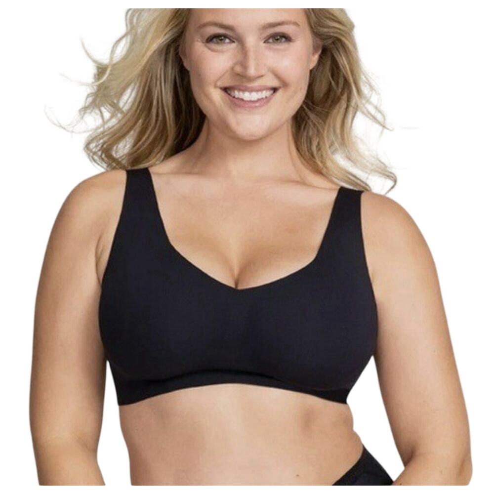 HoneyLove Black V-Neck Bra Size 2X Supportive Seamless Comfort
